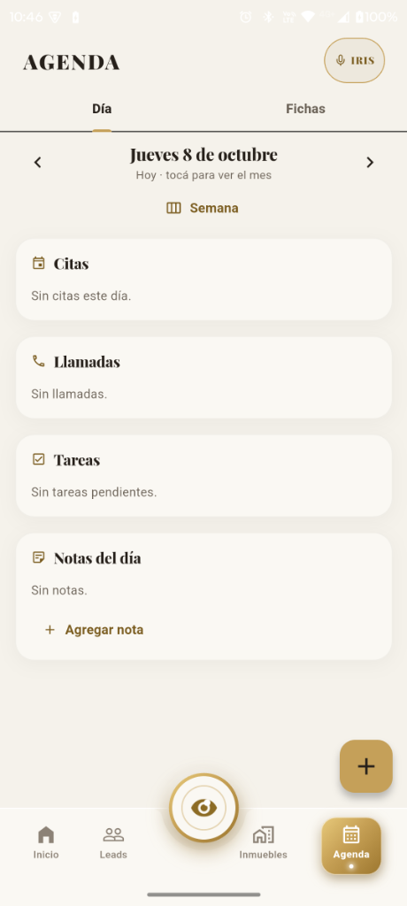 Captura de pantalla de Ciego: Agenda organizada para el día